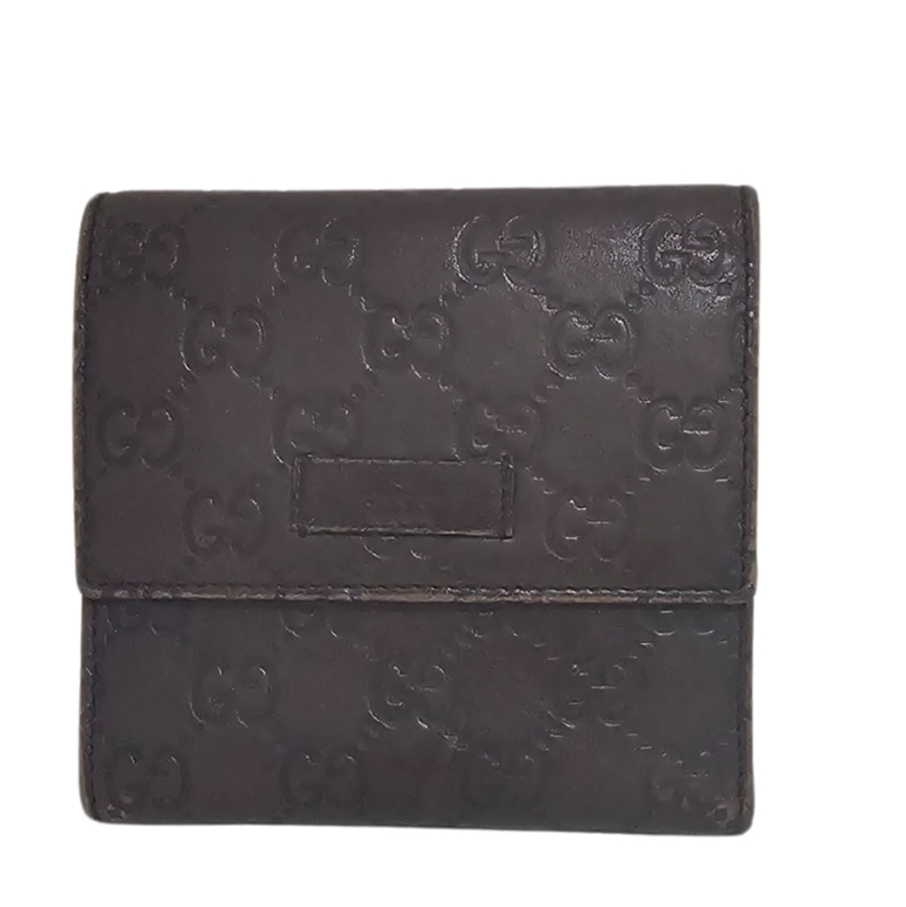 Gucci Brown Monogram Embossed Wallet